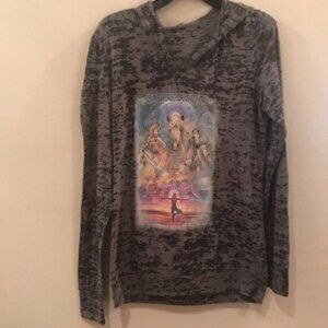🐎 Manabhuta Horse Print Hoodie Shirt | Size L | Next Level Apparel 🐎
